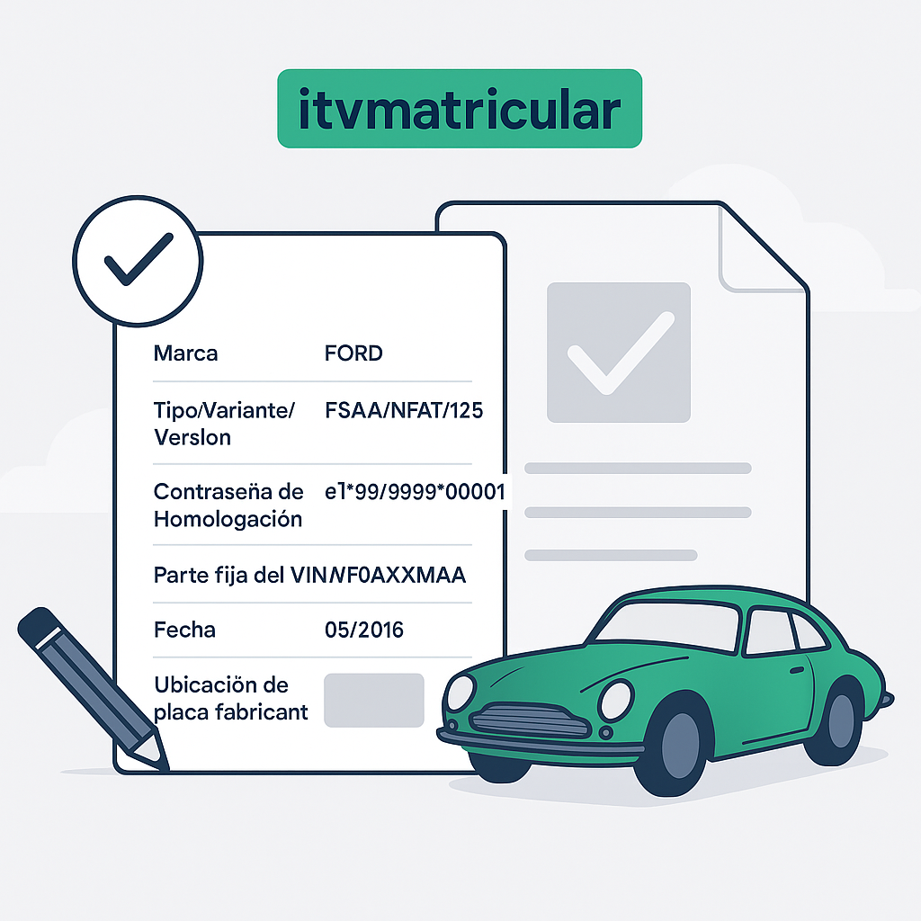 Vehículo clásico verde con ficha reducida paticularizada de fondo.